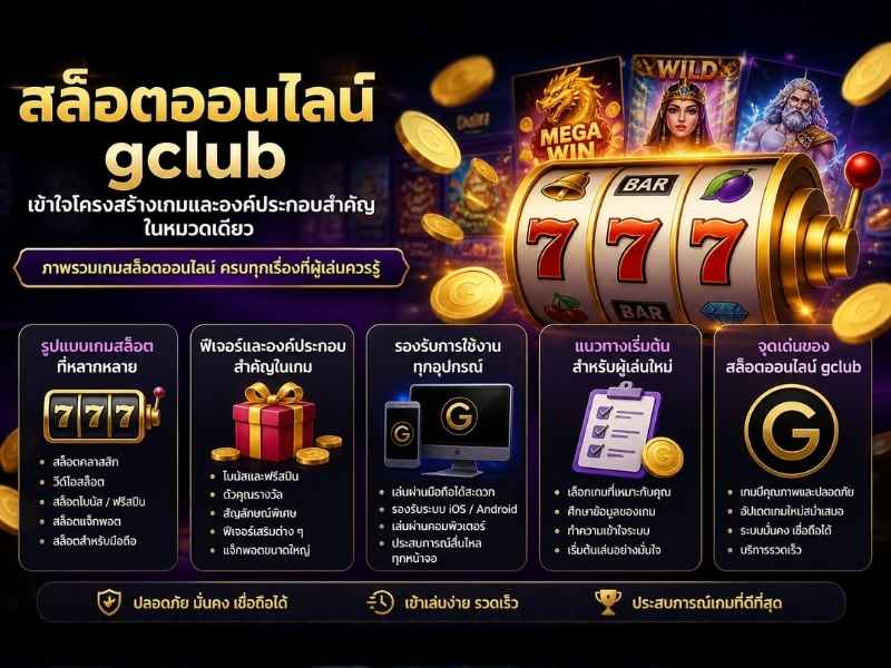 สล็อตออนไลน์ gclub คืออะไร ภาพรวมเกมสล็อต รูปแบบเกม และฟีเจอร์สำคัญในเว็บเดียว