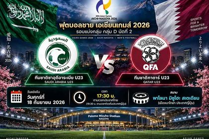 วิเคราะห์บอลวันนี้ ซาอุดีอาระเบีย U23 พบ กาตาร์ U23 เอเชียนเกมส์ 2026